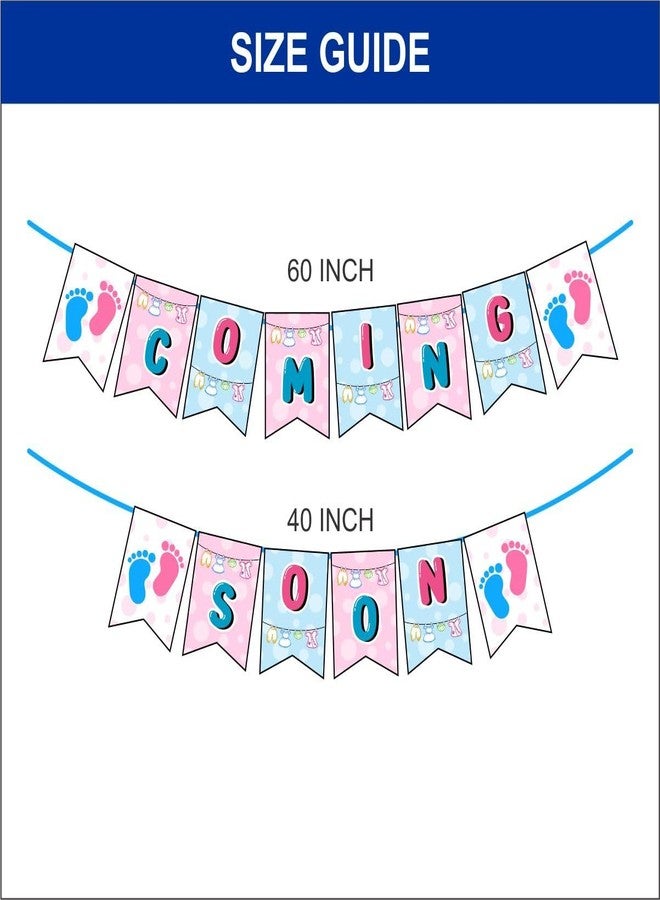 HK Balloons 1Pcs coming soon baby shower decoration Item banner Multicolor Coming Soon Baby Banner For Baby Shower Decoration - Image 3